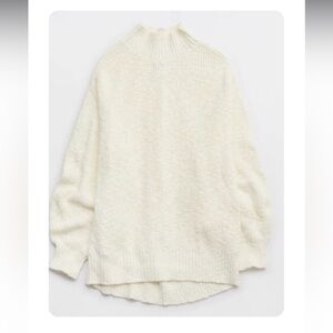 Aerie Cozy White Women's Mock Neck Sweater